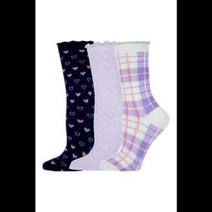 Comfort Code Women's 3-pack Mid-Weight Crew Socks Hearts
